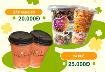 Combo Cà Phê  và Bắp rang bơ giá 39K Combo Cà Phê  và Bắp rang bơ giá 39K