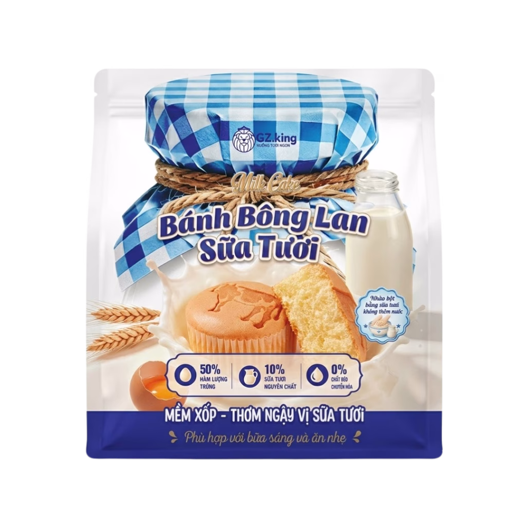 Bánh Bông Lan Sữa Tươi GZ.King 240g | Tea & Pop