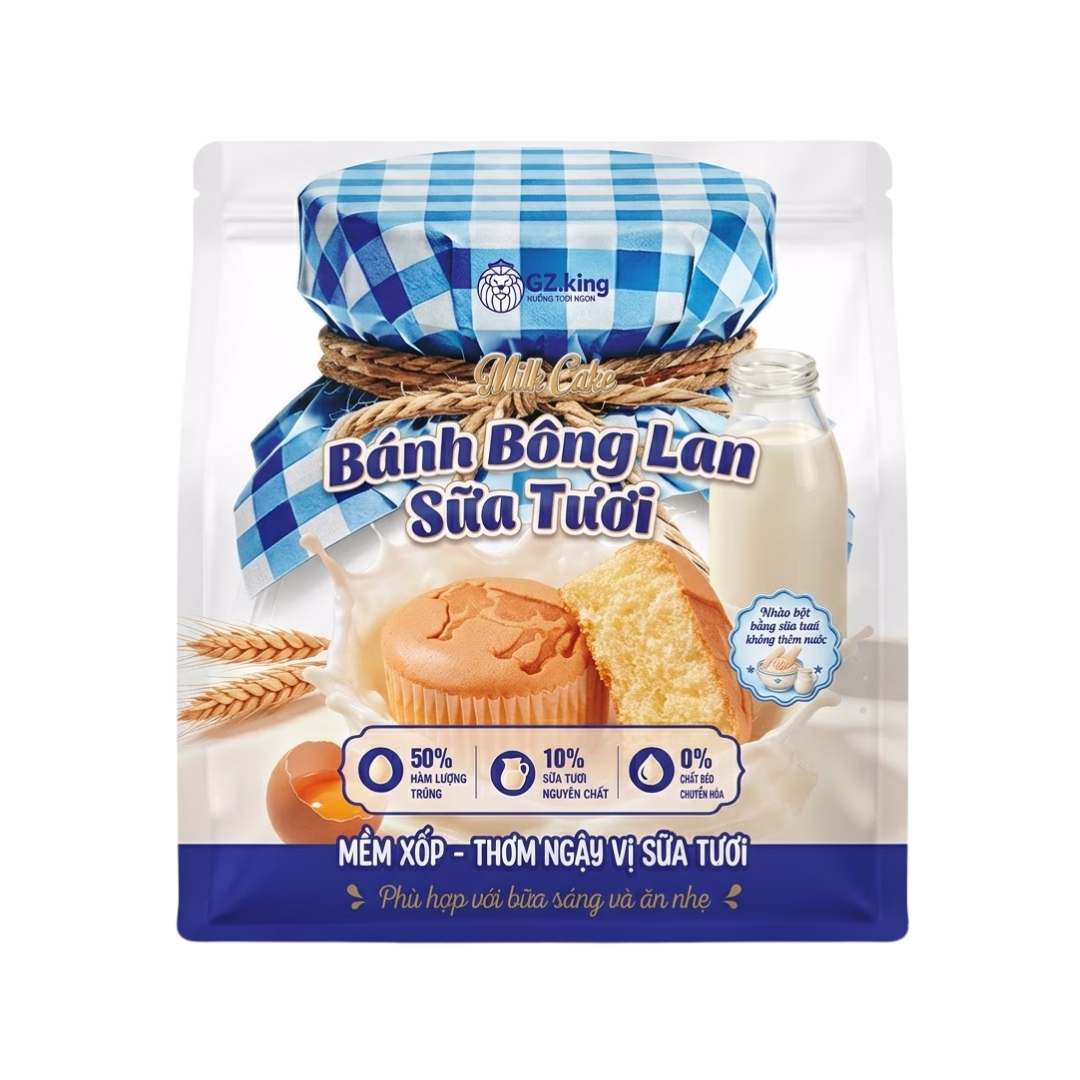 Bánh Bông Lan Sữa Tươi GZ.King 240g | Tea & Pop