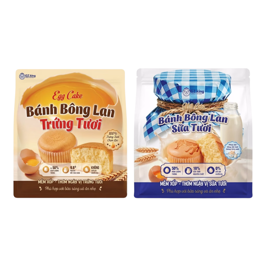 Bánh Bông Lan GZ.King Combo 2 Túi | Tea & Pop