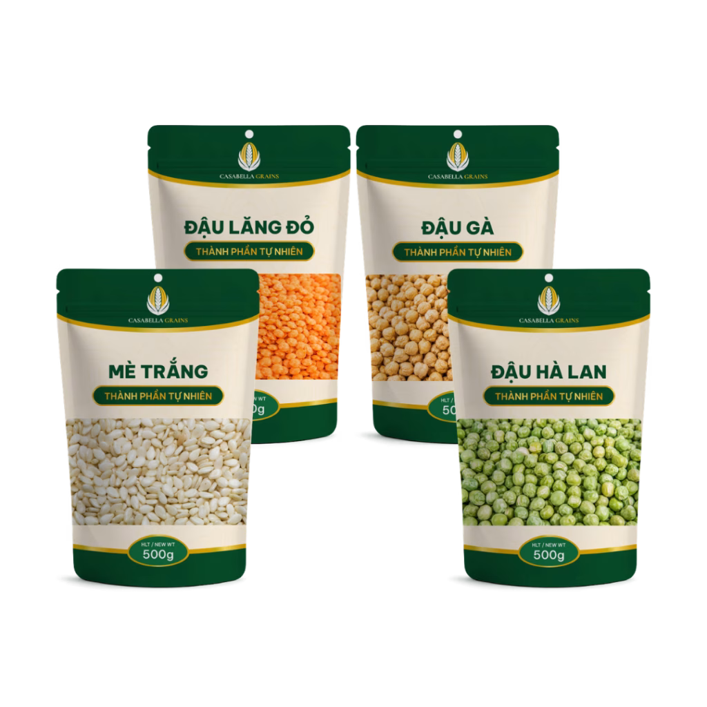 Combo 4 loại đậu sấy khô 500g Casabella Grains