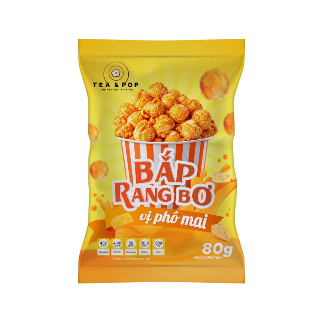 Snack Bắp Rang Bơ Vị Phô Mai 80g | Tea & Pop