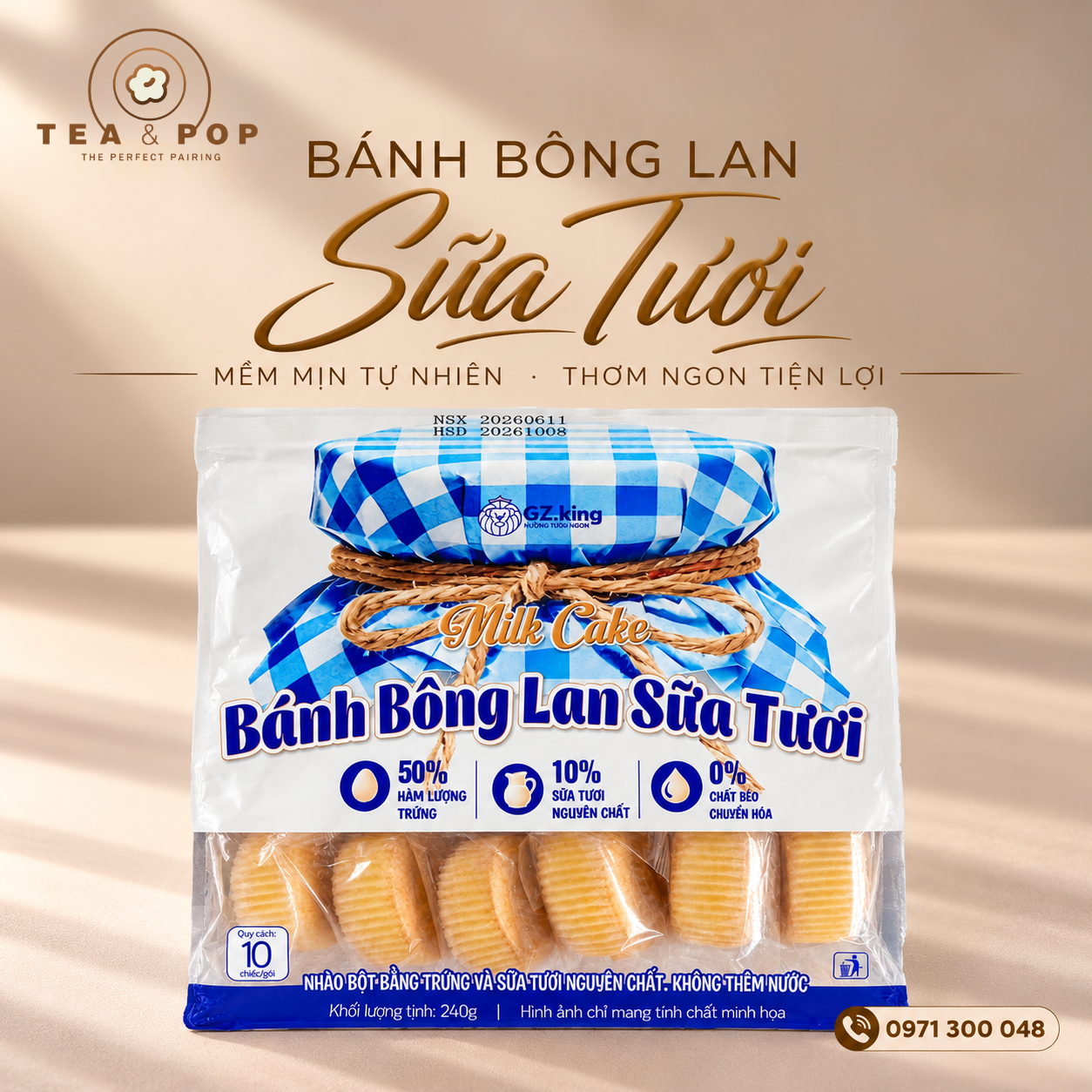Bánh Bông Lan Sữa Tươi Cao Cấp