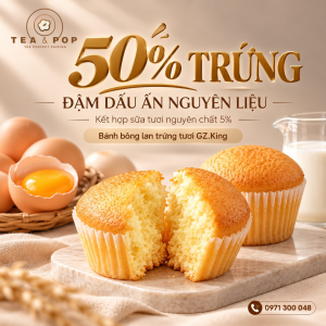 Bánh bông lan trứng tươi vàng óng