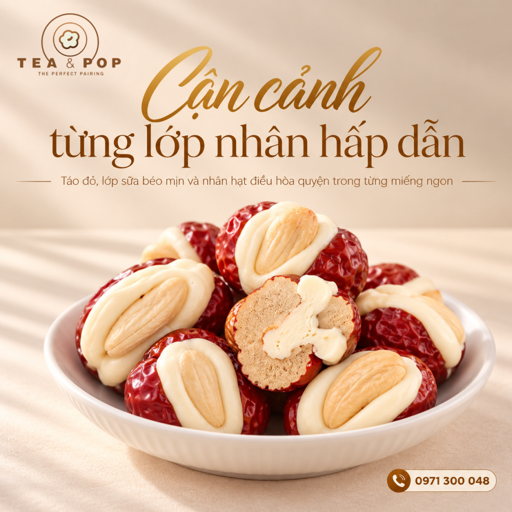 Cận Cảnh Táo Đỏ Nhân Hạt Điều