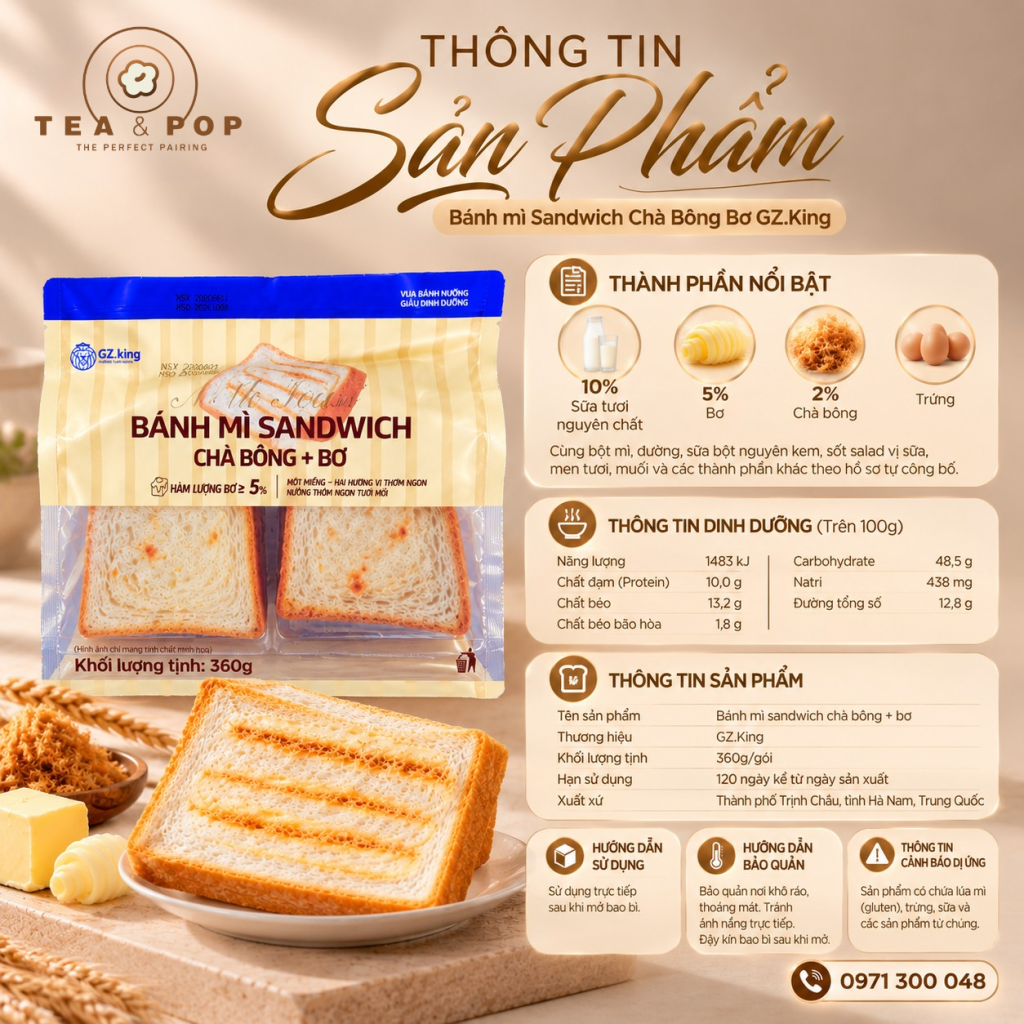 Infographic Bánh Mì Sandwich Chà Bông Bơ
