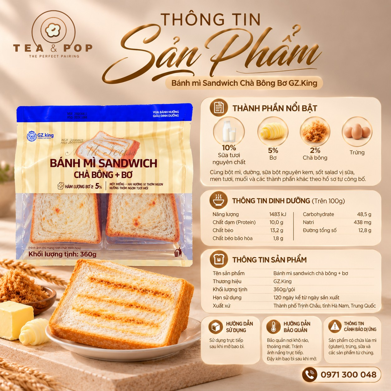 Infographic Bánh Mì Sandwich Chà Bông Bơ