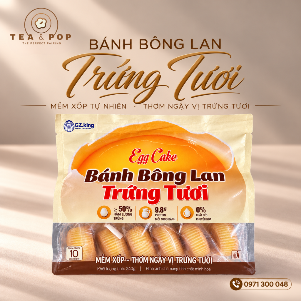 Quảng cáo bánh bông lan trứng tươi