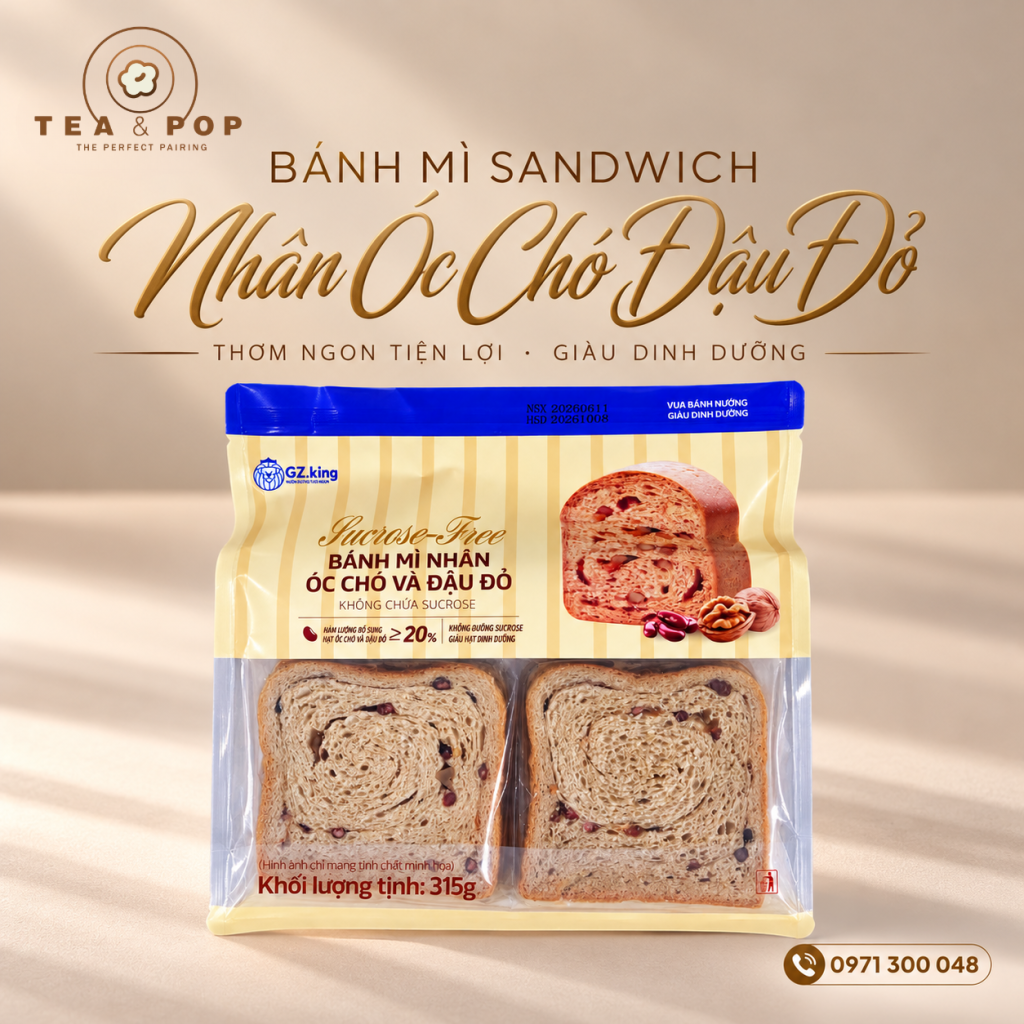 Quảng cáo bánh mì nhân óc chó đậu đỏ