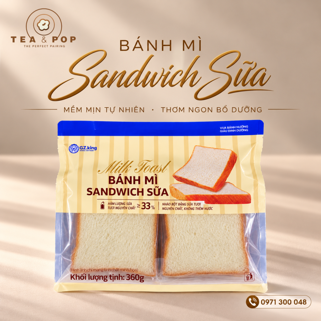 Quảng cáo bánh mì sandwich sữa cao cấp