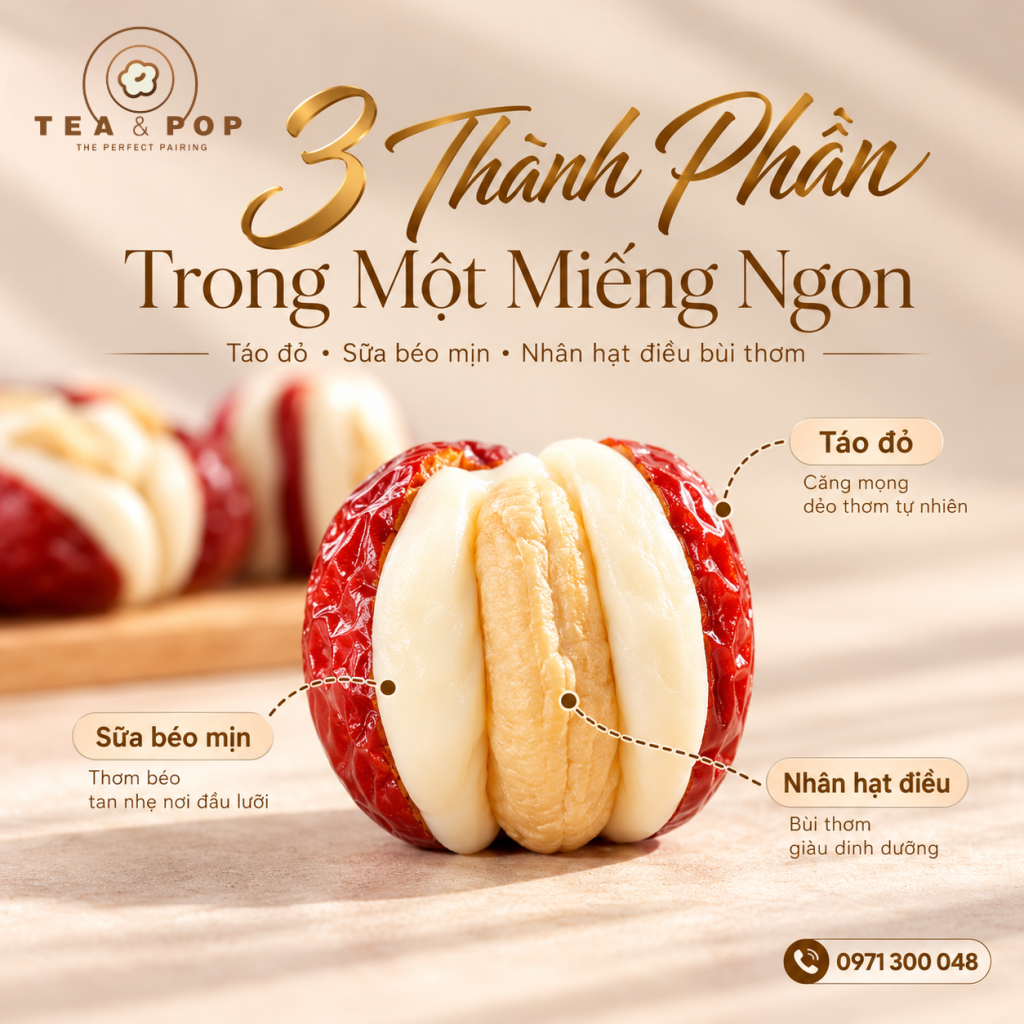 Táo Đỏ Nhân Sữa Hạt Điều